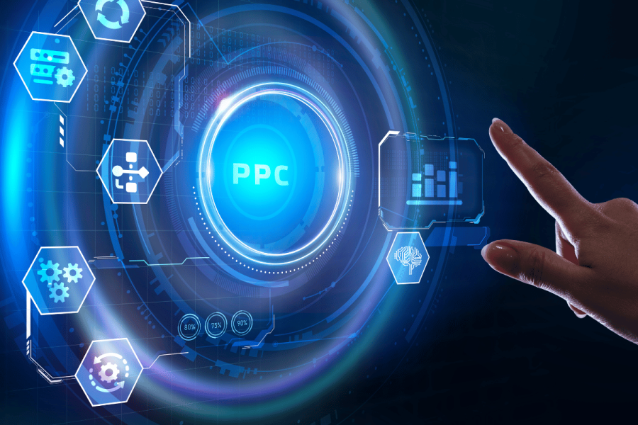 Business, Technology, Internet and network concept focusing on PPC Pay per click payment.